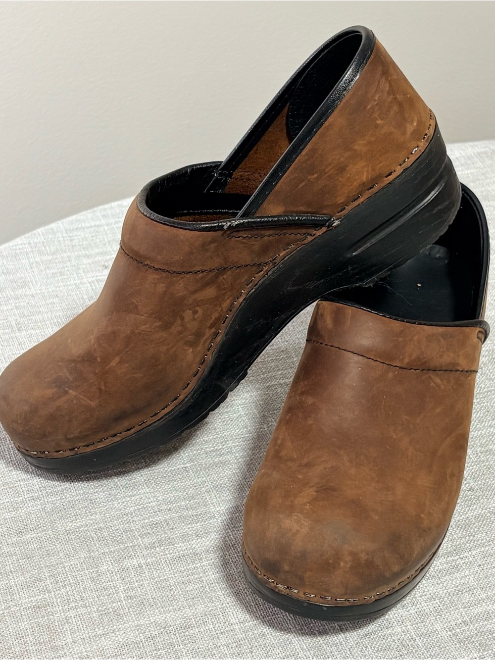 Dansko Brown Leather Slip-On Clogs for Women size 39